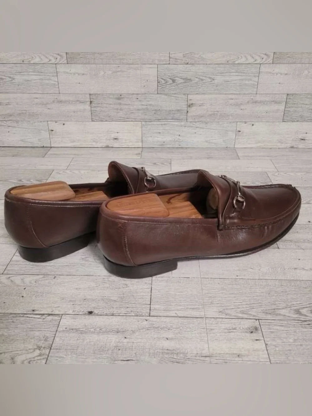 Men's Allen Edmonds Verona Brown Leather Horse Bit Loafers Size 10 Italy Made